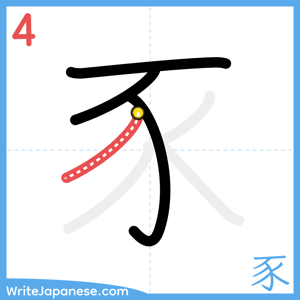 How to write "豕" - stroke 4