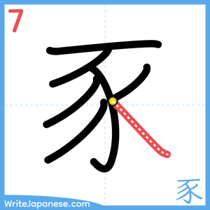How to write "豕" - stroke 7