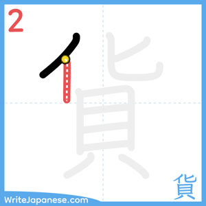 How to write "貨" - stroke 2