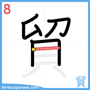 How to write "貿" - stroke 8