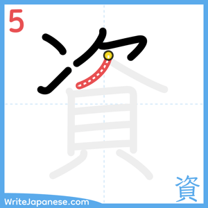 How to write "資" - stroke 5