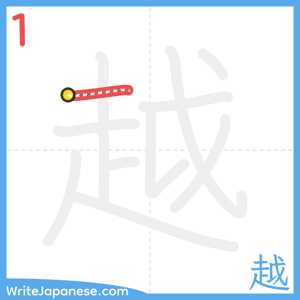 How to write "越" - stroke 1