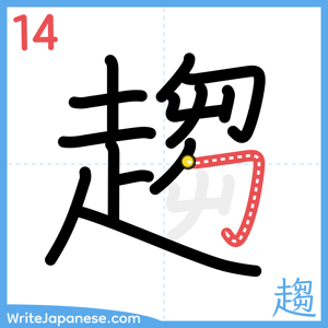 How to write "趨" - stroke 14
