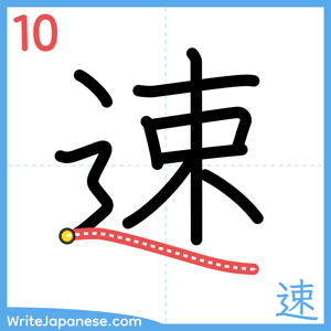 How to write "速" - stroke 10