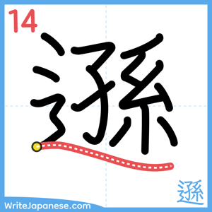 How to write "遜" - stroke 14