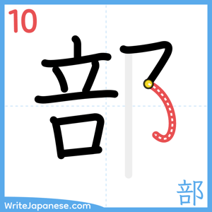 How to write "部" - stroke 10