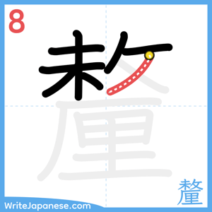 How to write "釐" - stroke 8