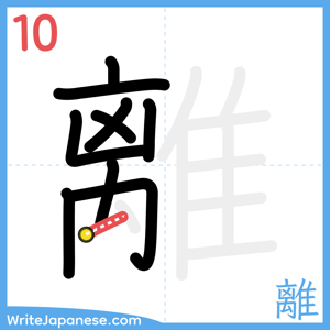 How to write "離" - stroke 10