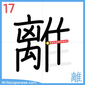 How to write "離" - stroke 17