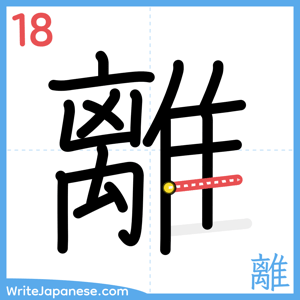 How to write "離" - stroke 18