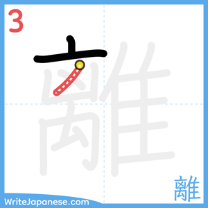 How to write "離" - stroke 3