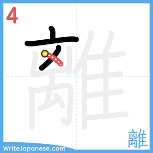 How to write "離" - stroke 4