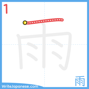How to write "雨" - stroke 1