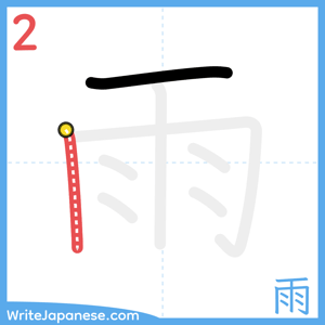 How to write "雨" - stroke 2