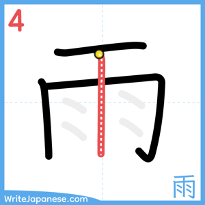 How to write "雨" - stroke 4
