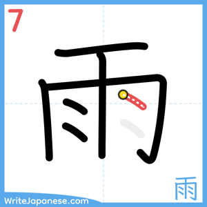 How to write "雨" - stroke 7