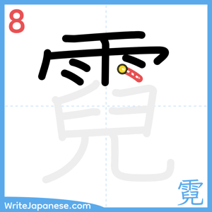 How to write "霓" - stroke 8