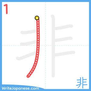 How to write "非" - stroke 1