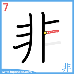 How to write "非" - stroke 7