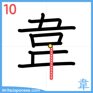 How to write "韋" - stroke 10