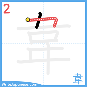 How to write "韋" - stroke 2