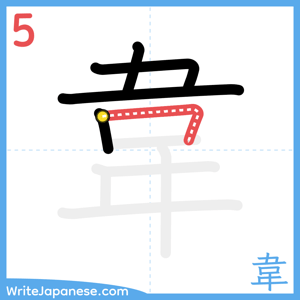 How to write "韋" - stroke 5