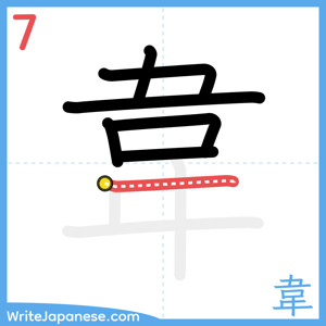 How to write "韋" - stroke 7