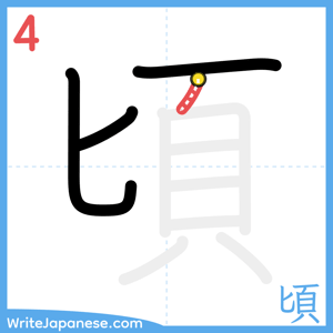 How to write "頃" - stroke 4