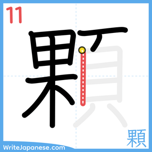 How to write "顆" - stroke 11