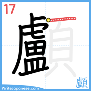 How to write "顱" - stroke 17
