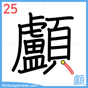 How to write "顱" - stroke 25