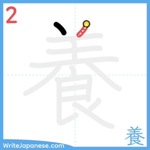 How to write "養" - stroke 2