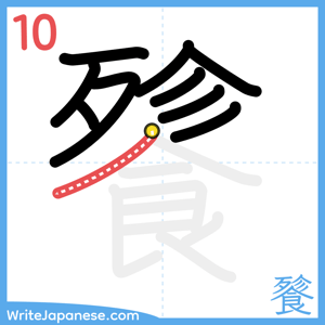 How to write "餮" - stroke 10