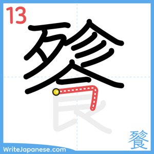 How to write "餮" - stroke 13