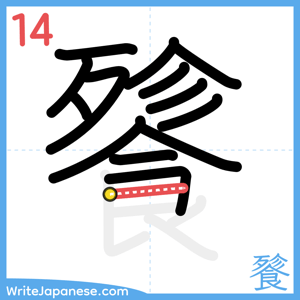 How to write "餮" - stroke 14