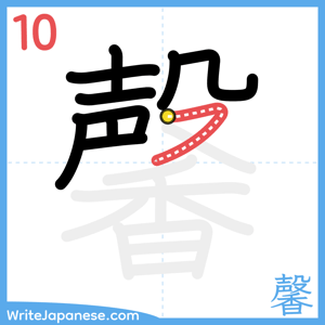 How to write "馨" - stroke 10