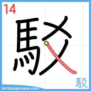 How to write "駁" - stroke 14