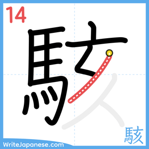 How to write "駭" - stroke 14