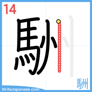 How to write "駲" - stroke 14