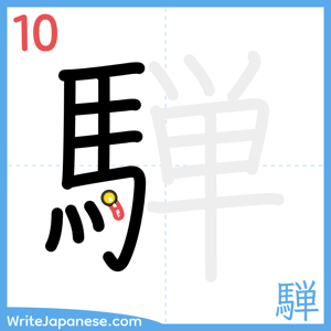 How to write "騨" - stroke 10