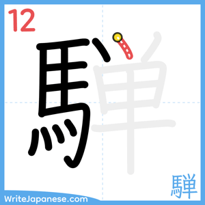 How to write "騨" - stroke 12