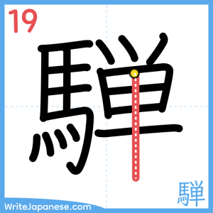 How to write "騨" - stroke 19