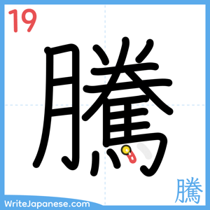 How to write "騰" - stroke 19