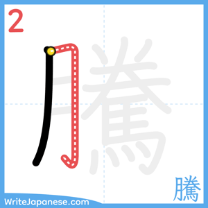 How to write "騰" - stroke 2