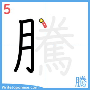 How to write "騰" - stroke 5