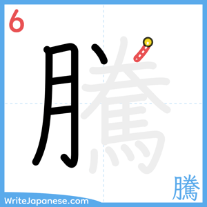 How to write "騰" - stroke 6