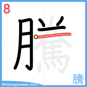 How to write "騰" - stroke 8
