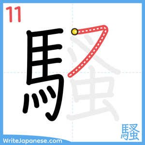 How to write "騷" - stroke 11