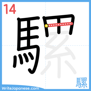 How to write "騾" - stroke 14