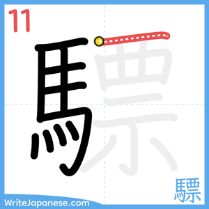 How to write "驃" - stroke 11